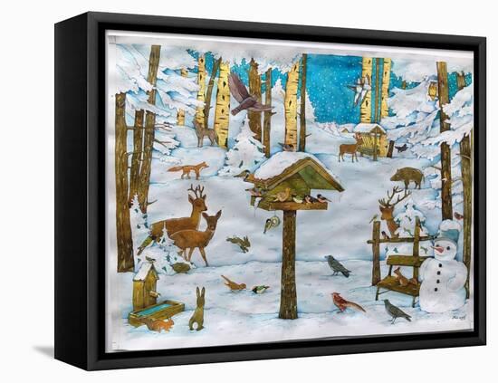 Winter in the forest-Christian Kaempf-Framed Stretched Canvas