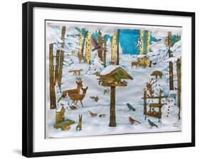 Winter in the forest-Christian Kaempf-Framed Giclee Print