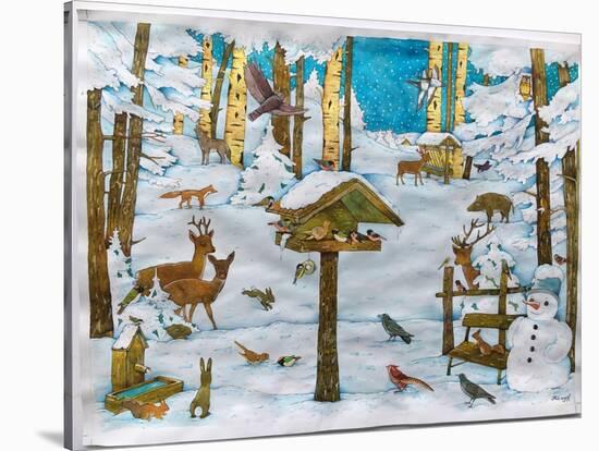 Winter in the forest-Christian Kaempf-Stretched Canvas