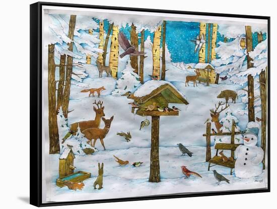 Winter in the forest-Christian Kaempf-Framed Stretched Canvas