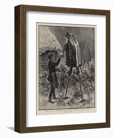 Winter in the French Landes, the Rural Postman on His Rounds-null-Framed Giclee Print