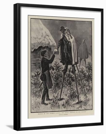 Winter in the French Landes, the Rural Postman on His Rounds-null-Framed Giclee Print