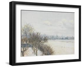 Winter in the Ouse Valley, 1891 (W/C)-William Fraser Garden-Framed Giclee Print