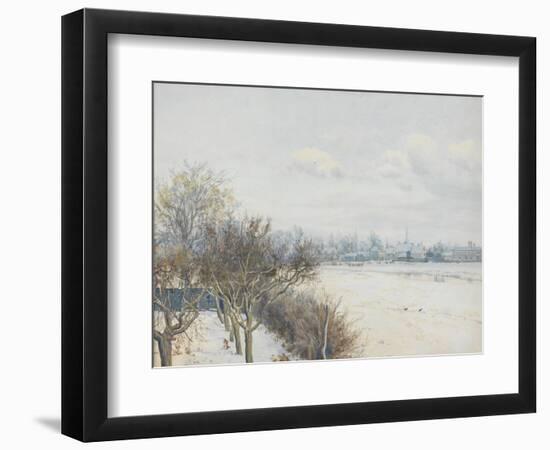 Winter in the Ouse Valley, 1891 (W/C)-William Fraser Garden-Framed Premium Giclee Print