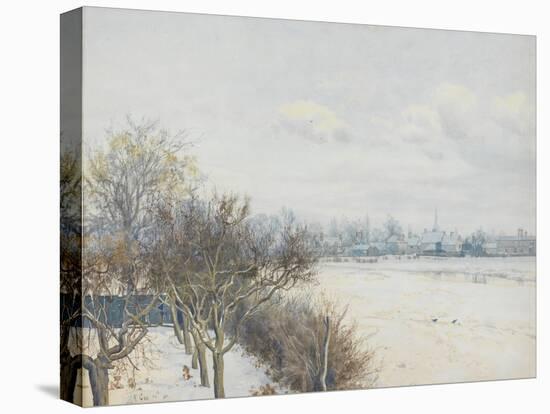 Winter in the Ouse Valley, 1891 (W/C)-William Fraser Garden-Stretched Canvas