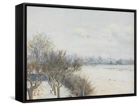 Winter in the Ouse Valley, 1891 (W/C)-William Fraser Garden-Framed Stretched Canvas