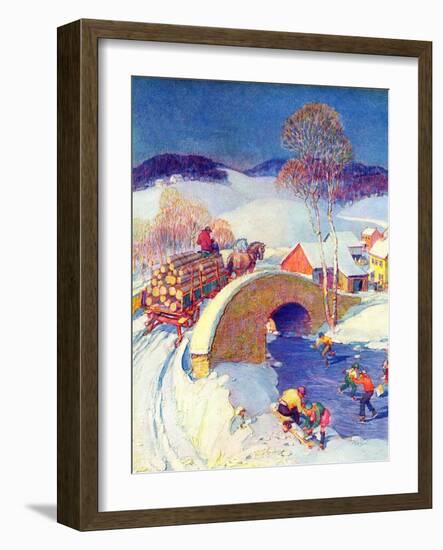 "Winter in the Village,"January 1, 1944-Henry Soulen-Framed Giclee Print