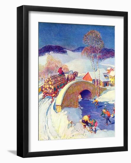 "Winter in the Village,"January 1, 1944-Henry Soulen-Framed Giclee Print