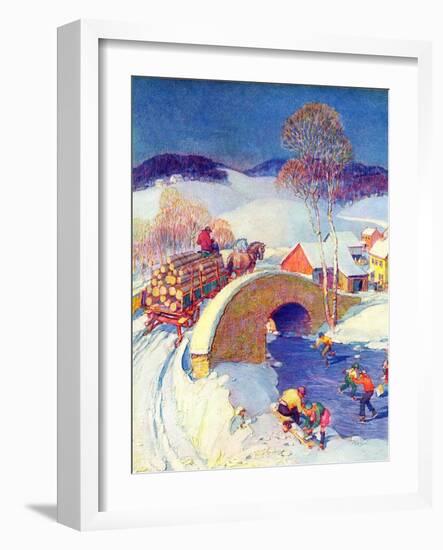 "Winter in the Village,"January 1, 1944-Henry Soulen-Framed Giclee Print