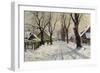 Winter in the Village-Walter Moras-Framed Giclee Print