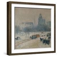 Winter in Union Square, 1889-90-Childe Hassam-Framed Giclee Print