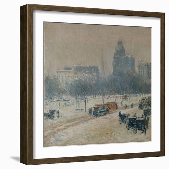 Winter in Union Square, 1889-90-Childe Hassam-Framed Giclee Print