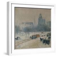 Winter in Union Square, 1889-90-Childe Hassam-Framed Giclee Print