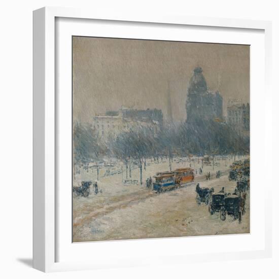 Winter in Union Square, 1889-90-Childe Hassam-Framed Giclee Print