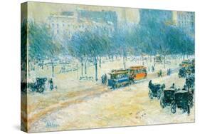 Winter in Union Square-Childe Hassam-Stretched Canvas