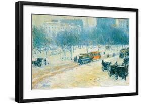 Winter in Union Square-Childe Hassam-Framed Premium Giclee Print