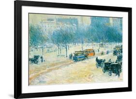 Winter in Union Square-Childe Hassam-Framed Premium Giclee Print