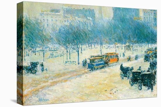 Winter in Union Square-Childe Hassam-Stretched Canvas