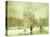 Winter in Washington Square-Paul Cornoyer-Stretched Canvas