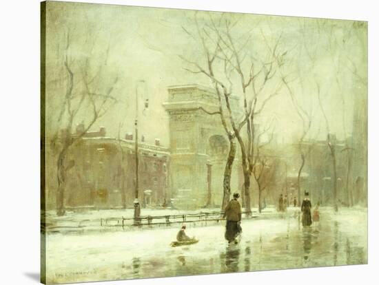 Winter in Washington Square-Paul Cornoyer-Stretched Canvas