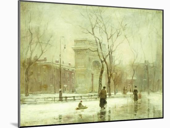 Winter in Washington Square-Paul Cornoyer-Mounted Giclee Print