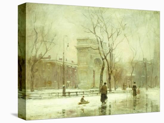 Winter in Washington Square-Paul Cornoyer-Stretched Canvas