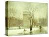 Winter in Washington Square-Paul Cornoyer-Stretched Canvas