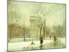 Winter in Washington Square-Paul Cornoyer-Mounted Giclee Print