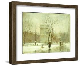 Winter in Washington Square-Paul Cornoyer-Framed Giclee Print