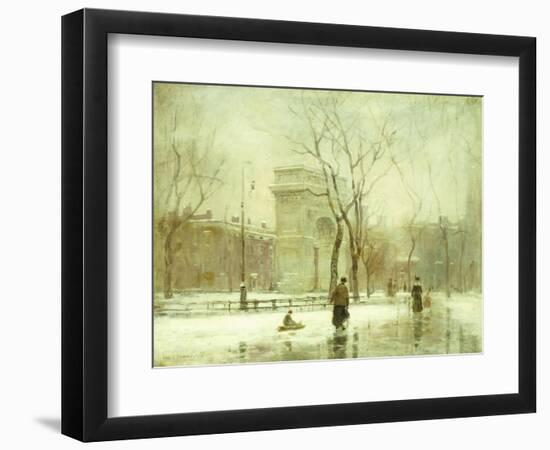 Winter in Washington Square-Paul Cornoyer-Framed Giclee Print