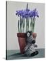 Winter Irises and Zebra-Christopher Ryland-Stretched Canvas