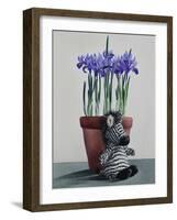 Winter Irises and Zebra-Christopher Ryland-Framed Giclee Print