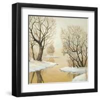 Winter Lake Square-Arnie Fisk-Framed Art Print