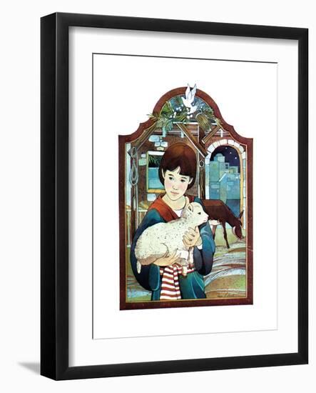 Winter Lamb - Child Life-Len Ebert-Framed Premium Giclee Print