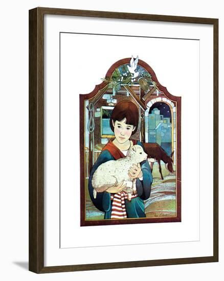 Winter Lamb - Child Life-Len Ebert-Framed Giclee Print