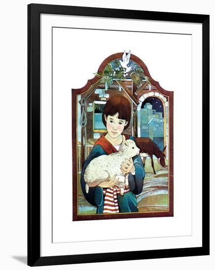 Winter Lamb - Child Life-Len Ebert-Framed Giclee Print