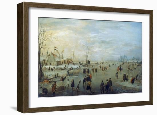 Winter Landscape, 1630-1634-Hendrick Avercamp-Framed Giclee Print