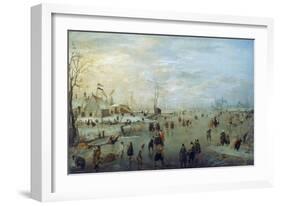 Winter Landscape, 1630-1634-Hendrick Avercamp-Framed Giclee Print