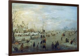 Winter Landscape, 1630-1634-Hendrick Avercamp-Framed Giclee Print