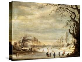 Winter Landscape, 17th Century-Gysbrecht Leytens-Stretched Canvas