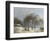 Winter Landscape, 1835-38-Barend Cornelis Koekkoek-Framed Art Print