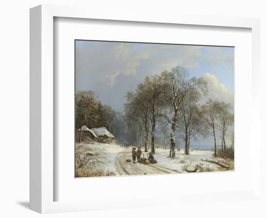 Winter Landscape, 1835-38-Barend Cornelis Koekkoek-Framed Art Print