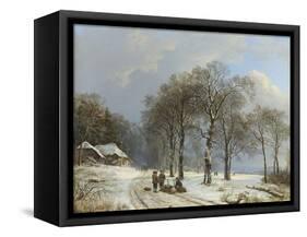 Winter Landscape, 1835-38-Barend Cornelis Koekkoek-Framed Stretched Canvas