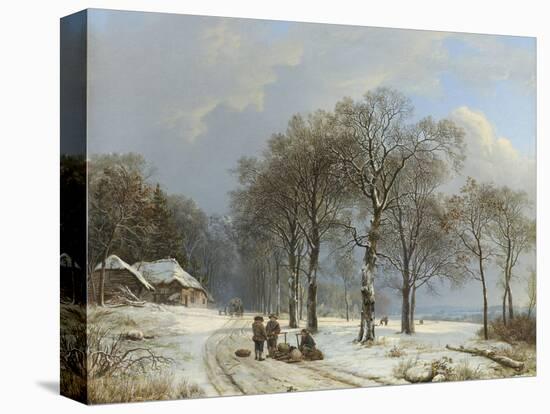 Winter Landscape, 1835-38-Barend Cornelis Koekkoek-Stretched Canvas