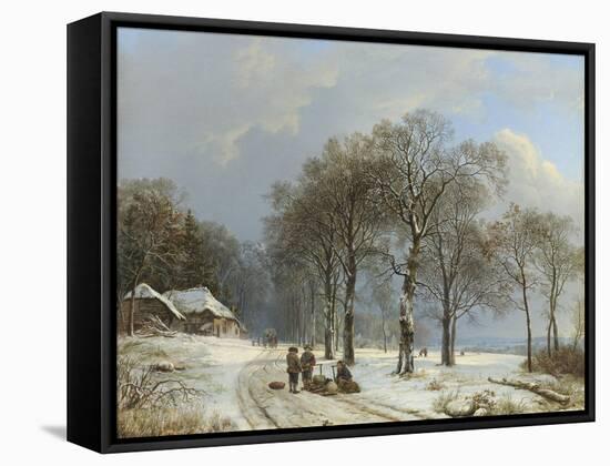 Winter Landscape, 1835-8-Barend Cornelis Koekkoek-Framed Stretched Canvas