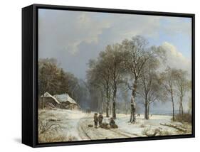 Winter Landscape, 1835-8-Barend Cornelis Koekkoek-Framed Stretched Canvas