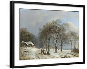 Winter Landscape, 1835-8-Barend Cornelis Koekkoek-Framed Giclee Print