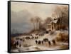 Winter Landscape, 1873 (Oil on Canvas)-Anton Doll-Framed Stretched Canvas