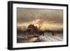 Winter Landscape at Sunset-Ludwig Munthe-Framed Giclee Print