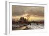 Winter Landscape at Sunset-Ludwig Munthe-Framed Giclee Print